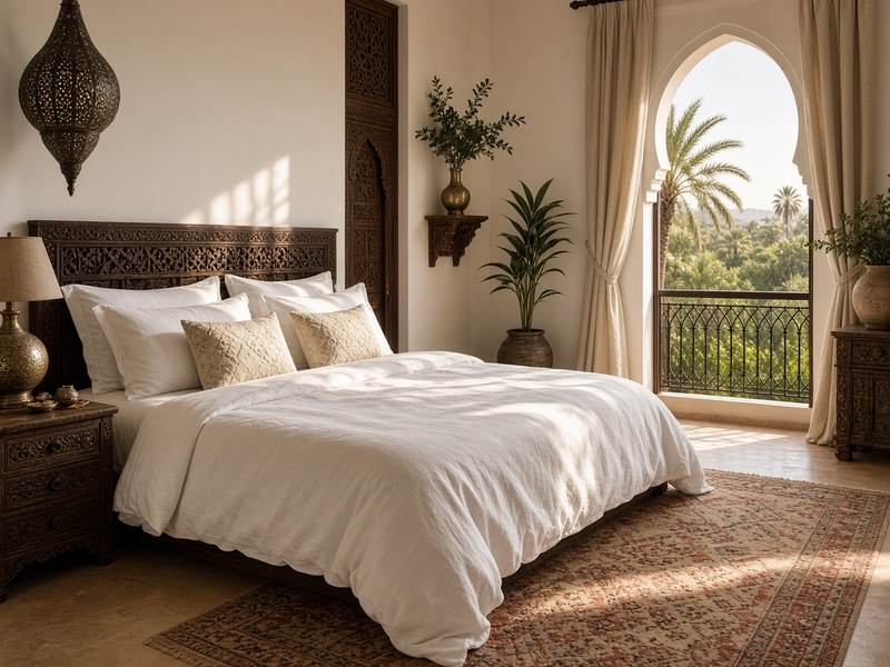 Bedroom of a villa in Marrakech